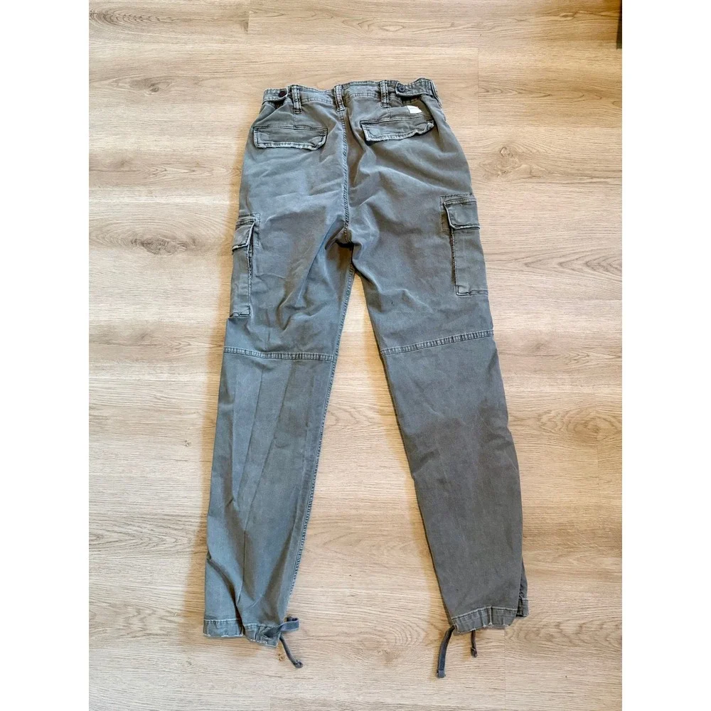 American Eagle Slim Lived-In Cargo Pants Mens 30x34 Green Gray Utility Trousers